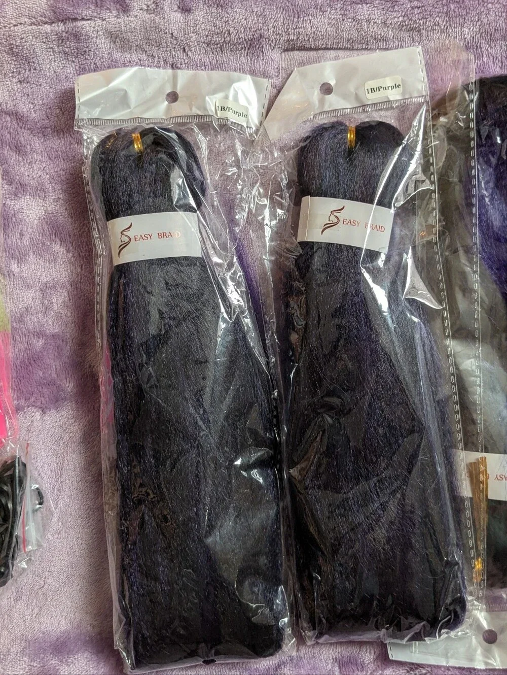 Black And Purple Braiding Hair Synthetic
